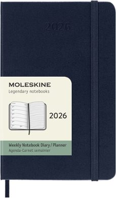 agenda moleskine 2026 semanal pocket azul zafiro tapa dura-8056999274740