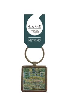 llavero metal cuadrado con etiqueta y bolsa - monet - estanque d e nenufares-5038681154090