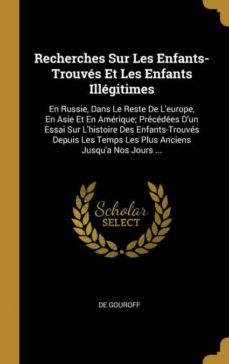 recherches sur les enfants-trouves et les enfants illegitimes-9780270902600