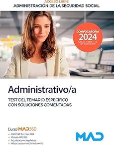 administrativo/a seguridad social (acceso libre) de la administracion genral del estado. test del temario especifico-9788414283400