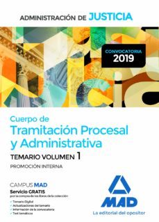 cuerpo de tramitacion procesal y administrativa (promocion interna) de la administracion de justicia: temario (vol. 1)-9788414225110
