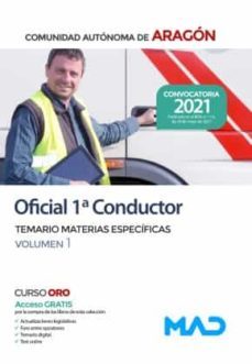 oficial 1ª conductor de la comunidad autonoma de aragon. temario materias especificas volumen 1-9788414246610