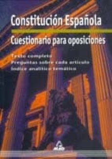 constitucion española. cuestionario para oposiciones-9788489464810
