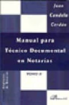 manual para tecnico documental en notarias. tomo ii-juan candela cerdan-9788498490510