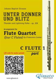 flute 1 part of "unter donner und blitz" for flute quartet (ebook)-9791222000510