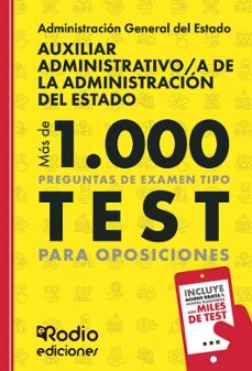 auxiliar administrativo/a de la administracion del estado. mas de 1.000 preguntas de examen tipo test para oposiciones-ediciones rodio-9791387943110