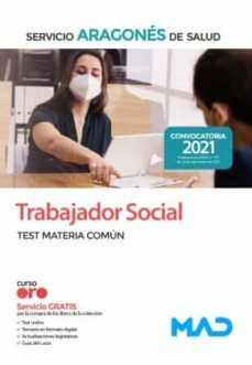 trabajador social del servicio aragones de salud (salud-aragon). test materia comun-9788414250020