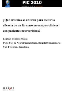 ¿que criterios se utilizan para medir la eficacia de un farmaco en ensayos clinicos con pacientes neurocriticos? (ebook)-9788415004820