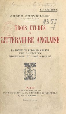 trois études de littérature anglaise-andré chevrillon-9782259297530