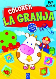 colorea la granja. vaca (con adhesivos reutilizables)-9788408036630