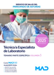 tecnico especialista en laboratorio del servicio de salud del principado de asturias: temario parte especifica (vol. 3)-9788414296530