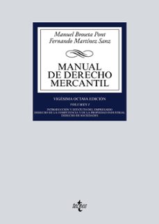 manual de derecho mercantil. volumen i-manuel broseta pont-fernando martinez sanz-9788430982530