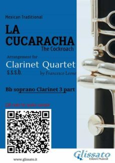 bb clarinet 3 part of "la cucaracha" for clarinet quartet (ebook)-9791221389630