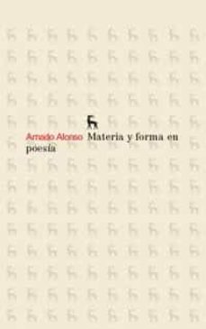 materia y forma en poesia-amado alonso-9788424921040