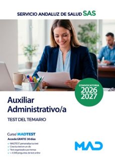 auxiliar administrativo/a. test del temario. servicio andaluz de salud (sas)-9791370283940