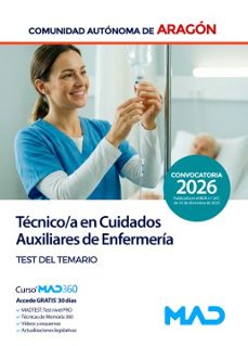 tecnico/a en cuidados auxiliares de enfermeria comunidad autonoma de aragon. test del temario 2026-9791370286040