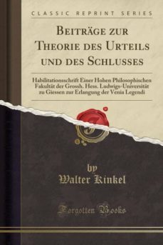 beitrage zur theorie des urteils und des schlusses-9780243878550