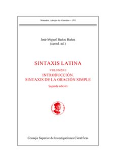 sintaxis latina (volumen i)-jose miguel baños baños-9788400108250