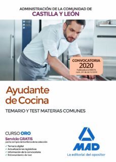 ayudante de cocina de la administracion de la comunidad de castilla y leon. temario y test materias comunes-9788414234150