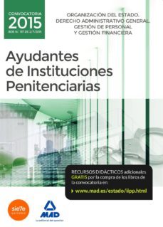 ayudantes de instituciones penitenciarias. organización del estado. derecho administrativo general. gestión de personal y-9788490934050