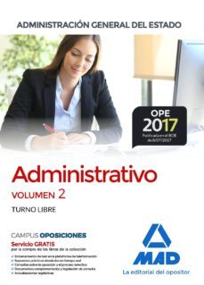 administrativo de la administracion general del estado (turno libre). temario volumen 2-9788414210260