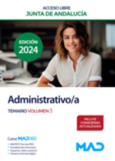 administrativo/a (acceso libre). temario volumen 3-9788414285060
