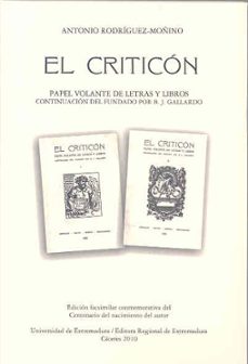 el criticon. papel volante de letras y libros continuacion del fu ndado por b.j: gallardo-9788477239260