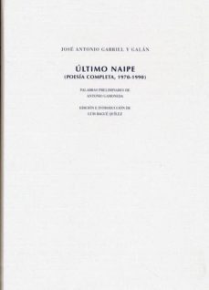 ultimo naipe (poesia completa, 1970-1990)-9788498522860