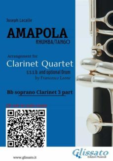 bb clarinet 3 part of "amapola" for clarinet quartet (ebook)-9791221386660