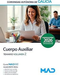 cuerpo auxiliar de la administracion general de la comunidad auto noma de galicia. temario volumen 2-9791370284060