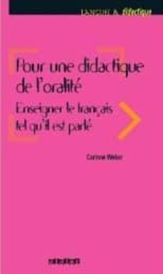 pour une didactique de l oralite-corinne weber-9782278060870