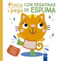 pinta y pega con pegatinas de espuma. naranja-9788408250470