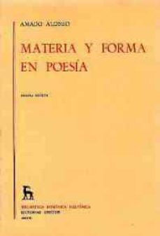 materia y forma en poesia (3ª ed.)-amado alonso-9788424901370
