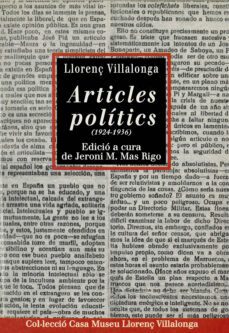 articles politics (1924-1936)-llorenç villalonga-9788484153870