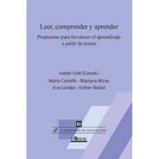 leer, comprender y aprender-isabel sole-9788494909870