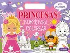 princesas. block para colorear con pegatinas-9788419258380