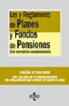 ley y reglamento de planes y fondos de pensiones con normativa co mplementaria-9788430946990