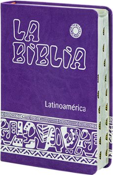 la biblia latinoamerica [letra grande] simil-piel morada, canto p lateado, con uñeros-9788499452890
