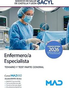 enfermero/a especialista del servicio de salud de castilla y leon (sacyl). temario y test parte general. servicio de salud de     castilla y leon (sacyl)-9791370284190