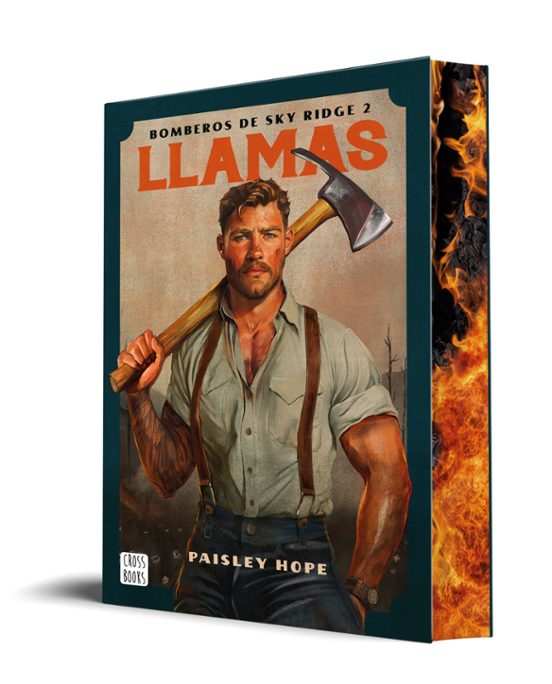 Portada de Llamas. Edición con cantos tintados