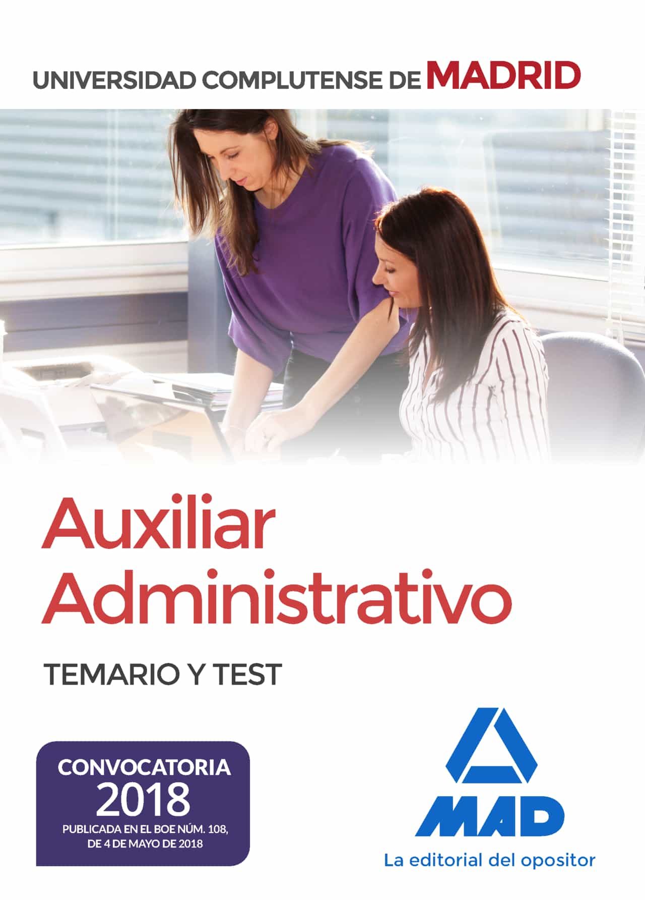 Auxiliar Administrativo De La Universidad Complutense De Madrid: Temario Y Test por Vv.aa.