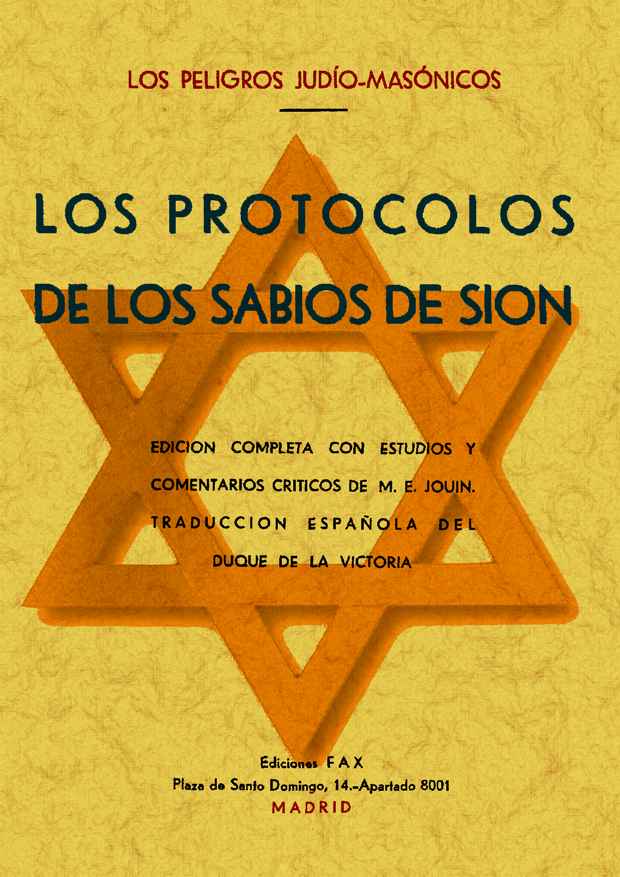 Los Protocolos De Los Sabios De Sion (los Peligros Judio-masonico S) (ed. Facsimil) por Vv.aa.