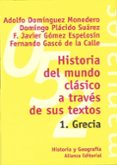 historia del mundo clasico a traves de sus textos, 1: grecia-francisco javier gomez espelosin-adolfo dominguez monedero-9788420686820 historia del mundo clasico a traves de sus textos, 1: grecia-francisco javier gomez espelosin-adolfo dominguez monedero-9788420686820