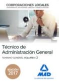tecnico de administracion general de corporaciones locales. temario general (vol. 3)-9788414209240 tecnico de administracion general de corporaciones locales. temario general (vol. 3)-9788414209240