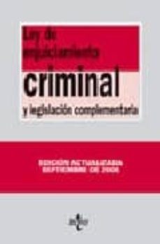 Portada de LEY DE ENJUICIAMIENTO CRIMINAL (TEXTOS LEGALES Nº 267)