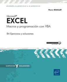 Descargar pdfs ebook MICROSOFT EXCEL. MACROS Y PROGRAMACION CON VBA en español 9782409018930 de PIERRE RIGOLLET