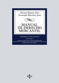 Ipod descargas de audiolibros gratis MANUAL DE DERECHO MERCANTIL. VOLUMEN I de MANUEL BROSETA PONT, FERNANDO MARTINEZ SANZ