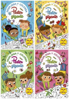 Portada de DESPLIEGA Y COLOREA POSTER GIGANTE (4 TITULOS)