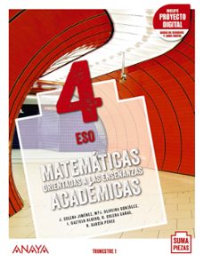 Portada de MATEMATICAS ORIENTADAS A LAS ENSEÑANZAS ACADEMICAS 4º ESO TRIMESTRES + DUAL FOCUS. ANDALUCIA