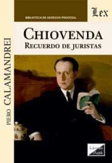 Descargar libros de epub para ipad CHIOVENDA: RECUERDO DE JURISTAS (Literatura española)